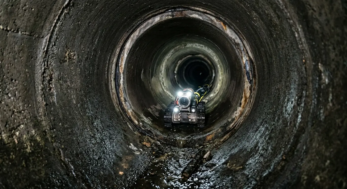 Robotic sewer camera inspecting pipe interior for Sewer Line Repair in Holden